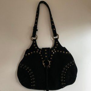 Vintage Shea Shea Black Genuine Leather Suede Bag